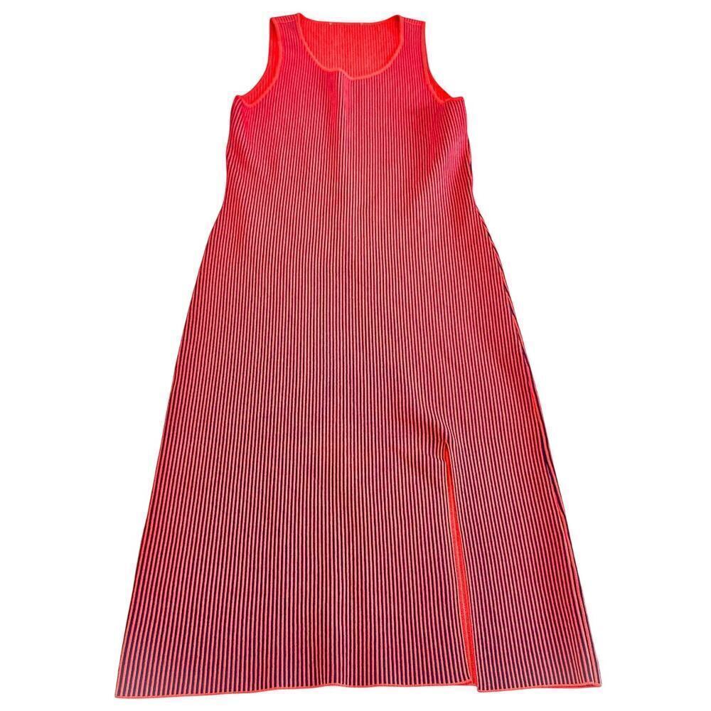 Reiss Charlie Pinstripe Sleeveless Knit Dress Red Black Striped Size Medium